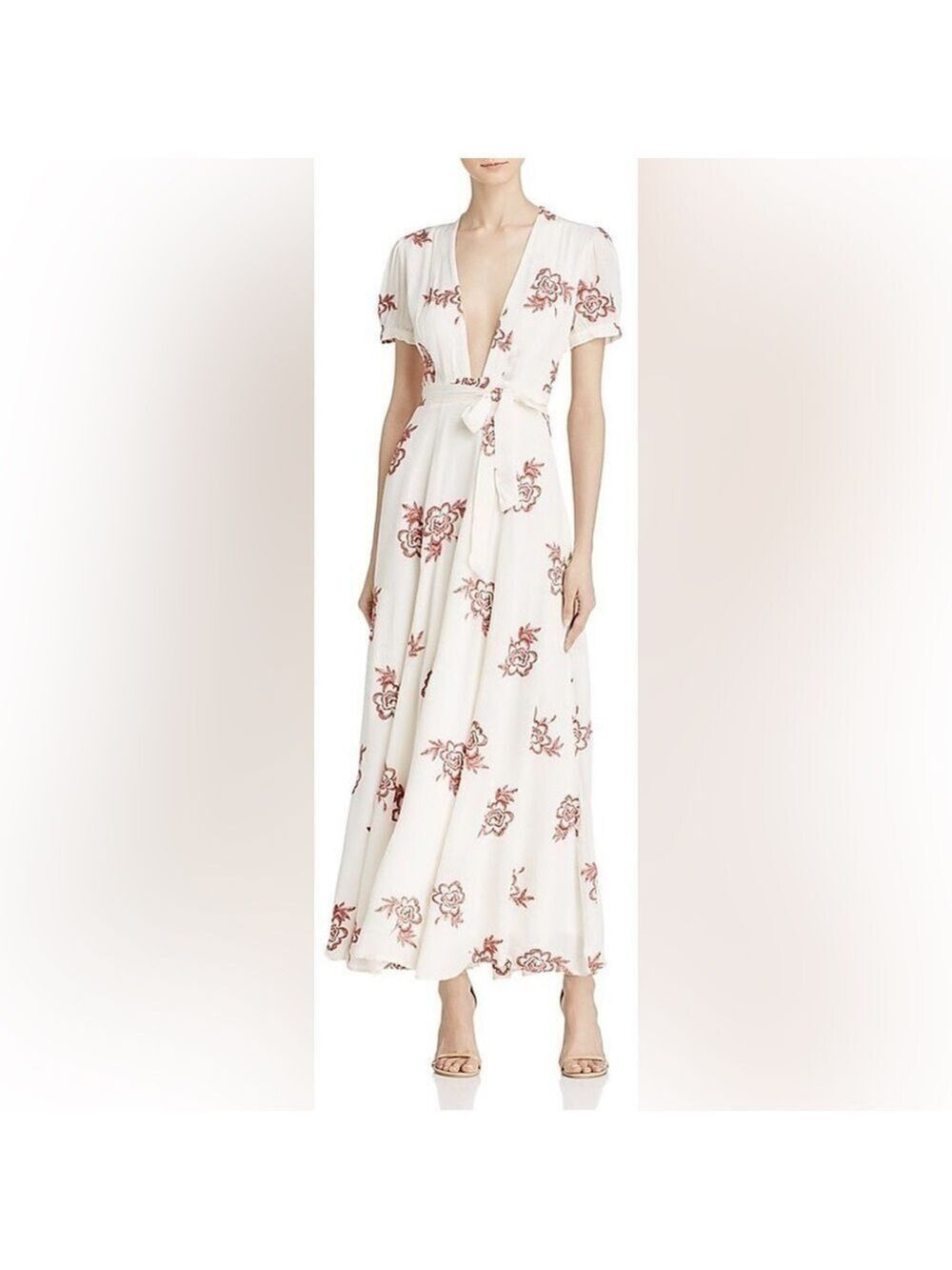 Sadie & Sage Floral Print Maxi Dress
Cream W/ Burgundy Floral Embroidery
Size S